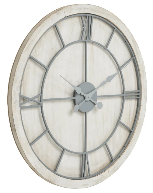 Porter Distressed White Wash Round Wall Clock - Image 5