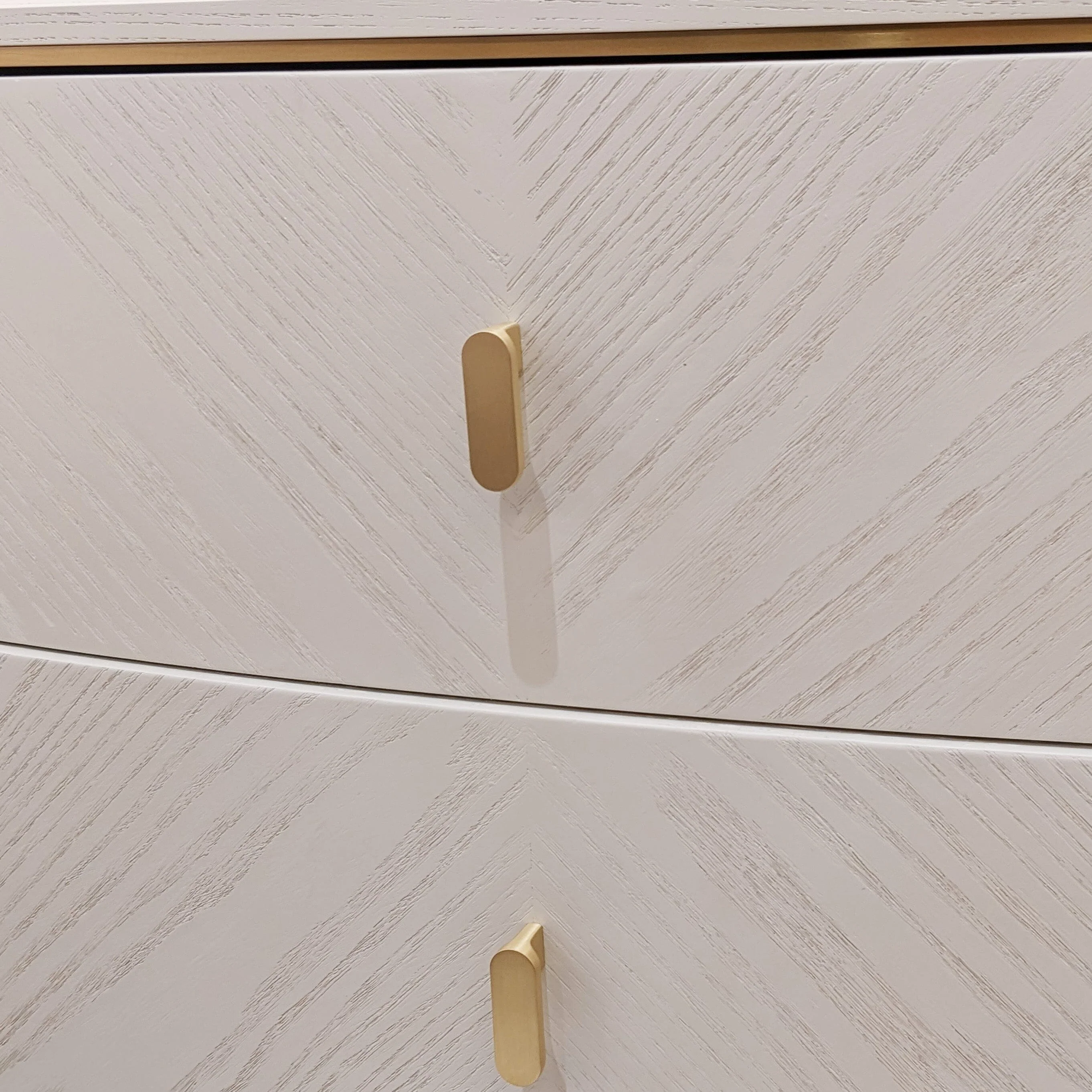 Putney Ivory & Gold 2 Drawer Bedside Table - Image 4