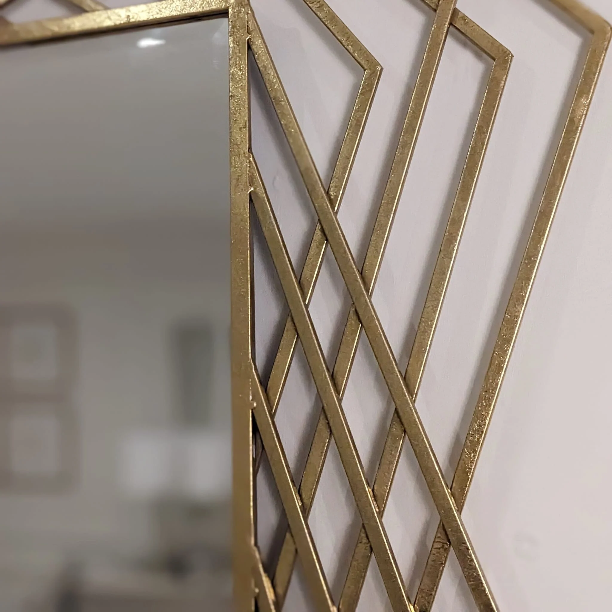Raegan Large Rectangular Gold Metal Mirror - Image 4
