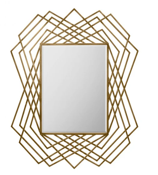 Raegan Large Rectangular Gold Metal Mirror - Image 5