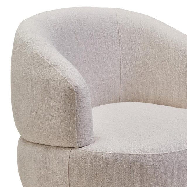 Reno Ivory Linen Curved Accent Chair - Image 5