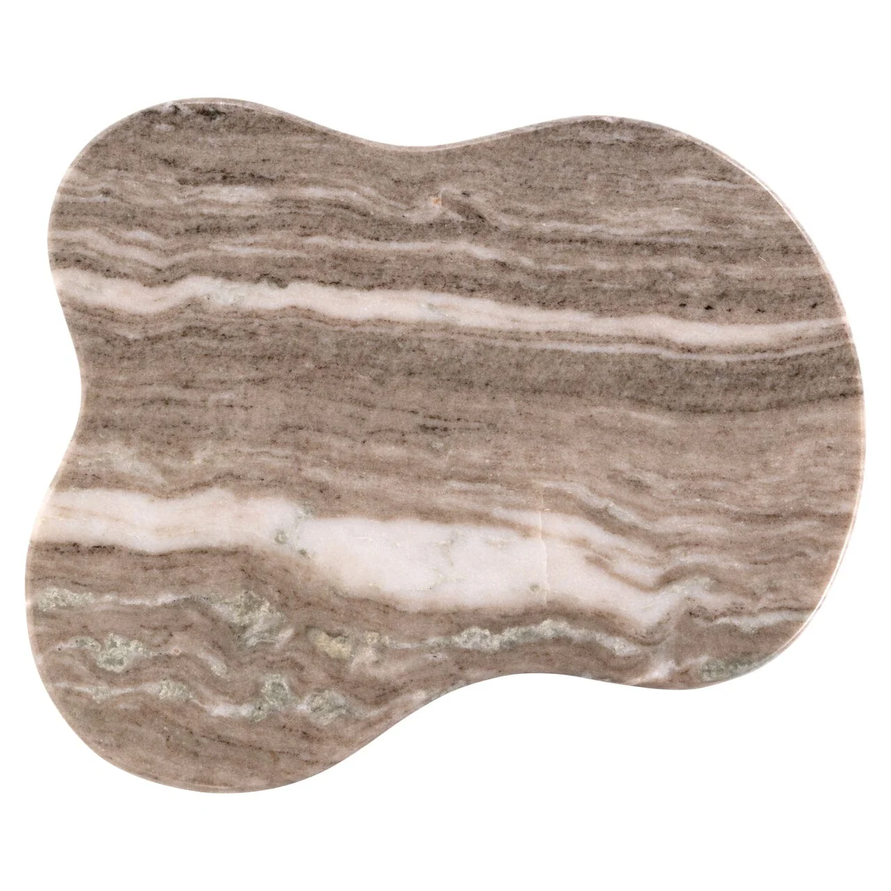 Rolter Neutral Marble Side Table with Brushed Brass Base - Image 5