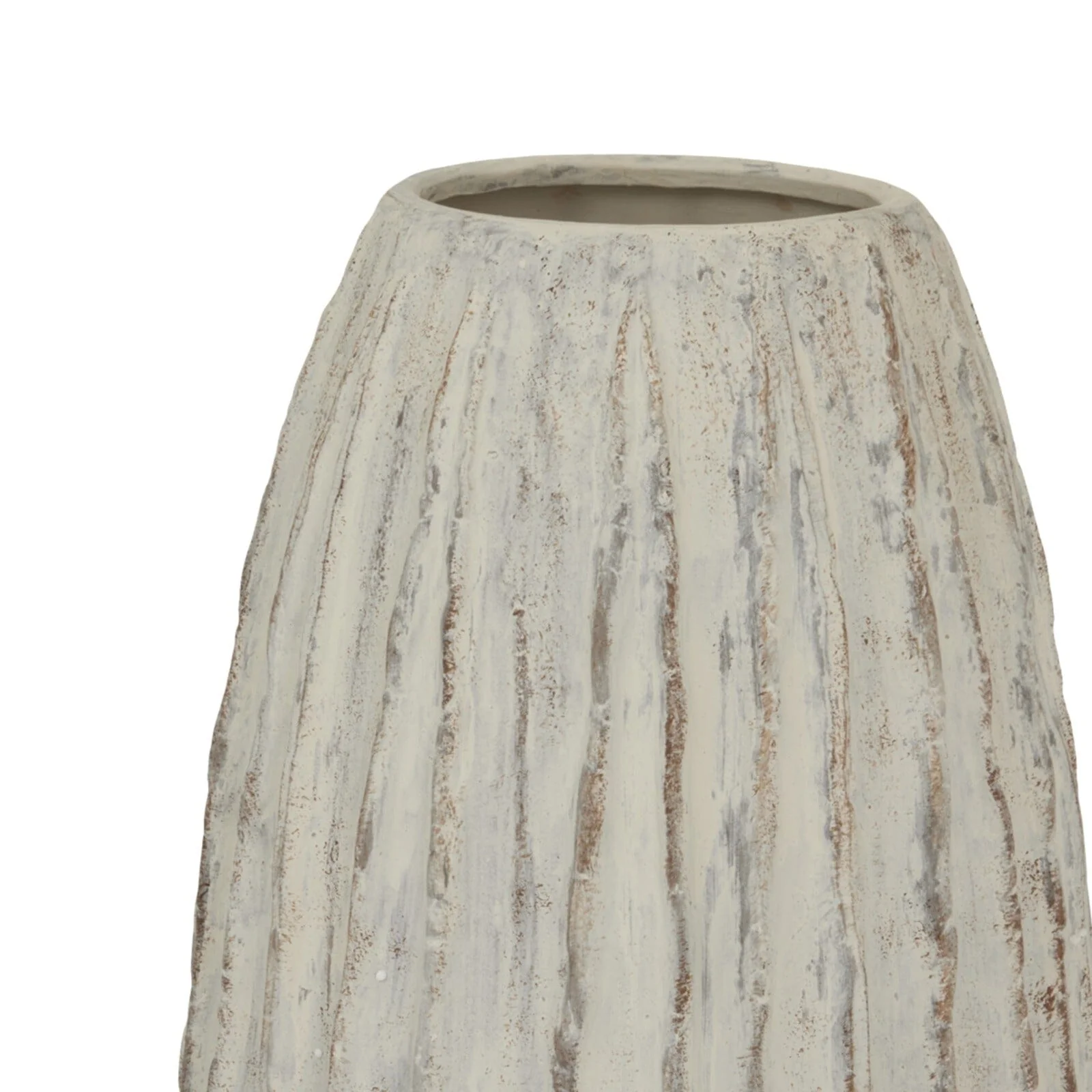 Salma Neutral Ceramic Textured Vase - Image 3