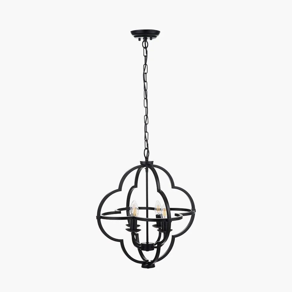 Sienna Black Metal 4 Light Pendant Ceiling Light - Image 3