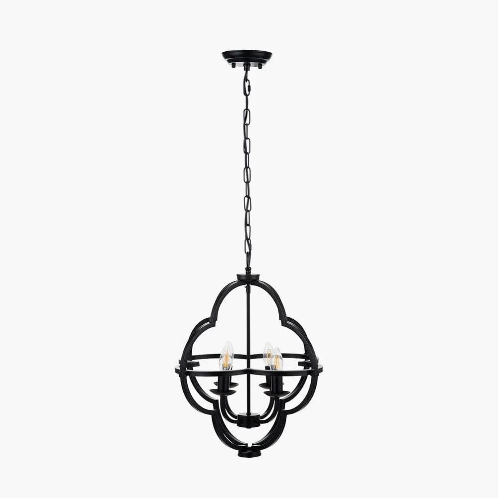Sienna Black Metal 4 Light Pendant Ceiling Light - Image 4