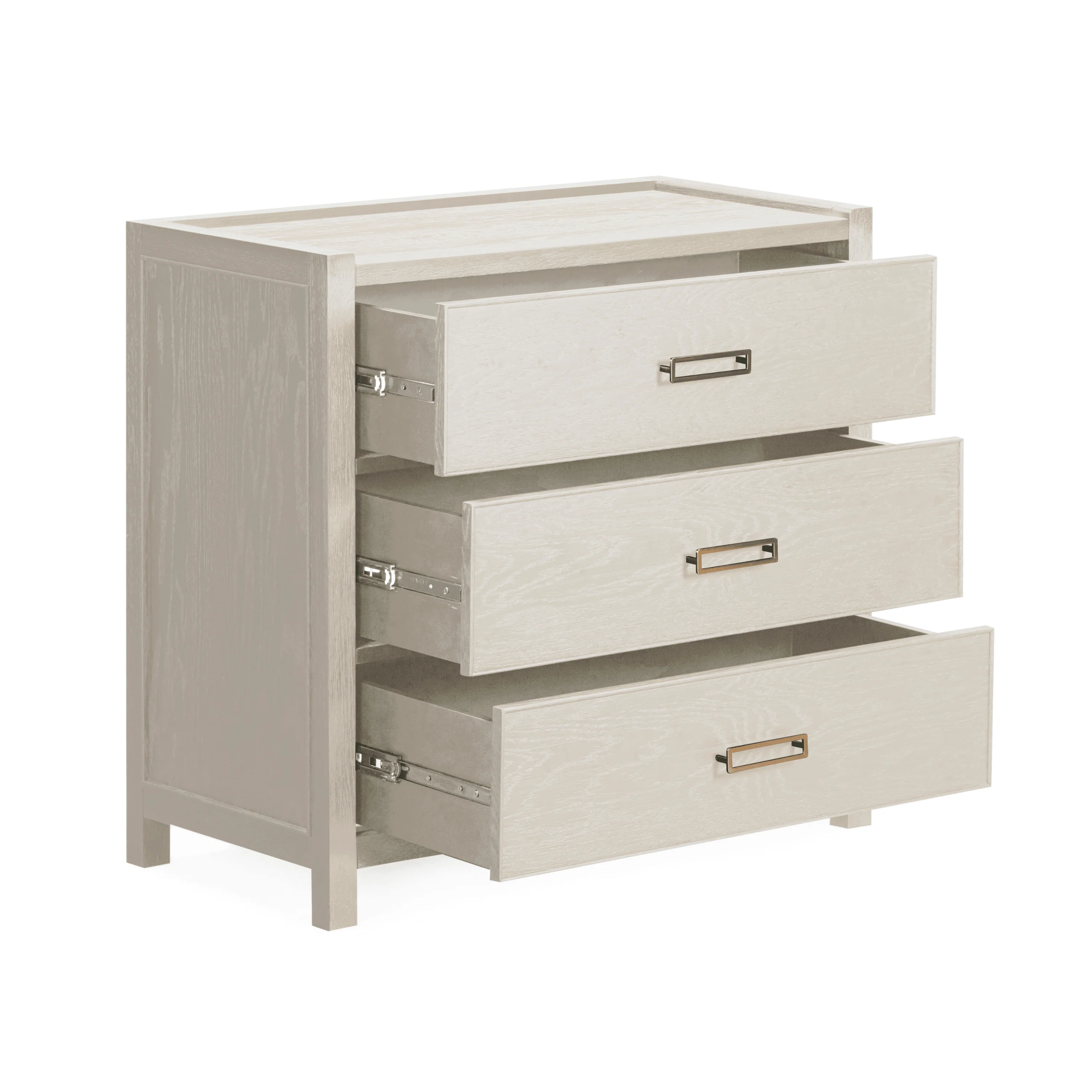 Soho Cream Oak Veneer 3 Drawer Chest - Image 3