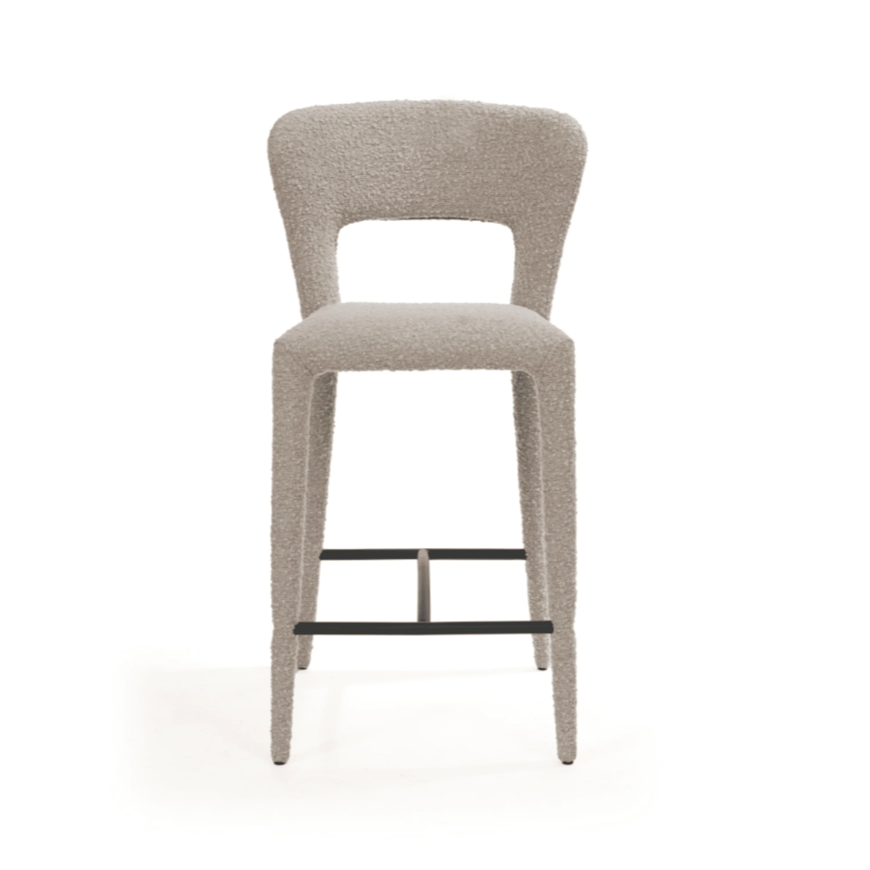 Solara Ivory Boucle Upholstered Bar Stool - Image 3