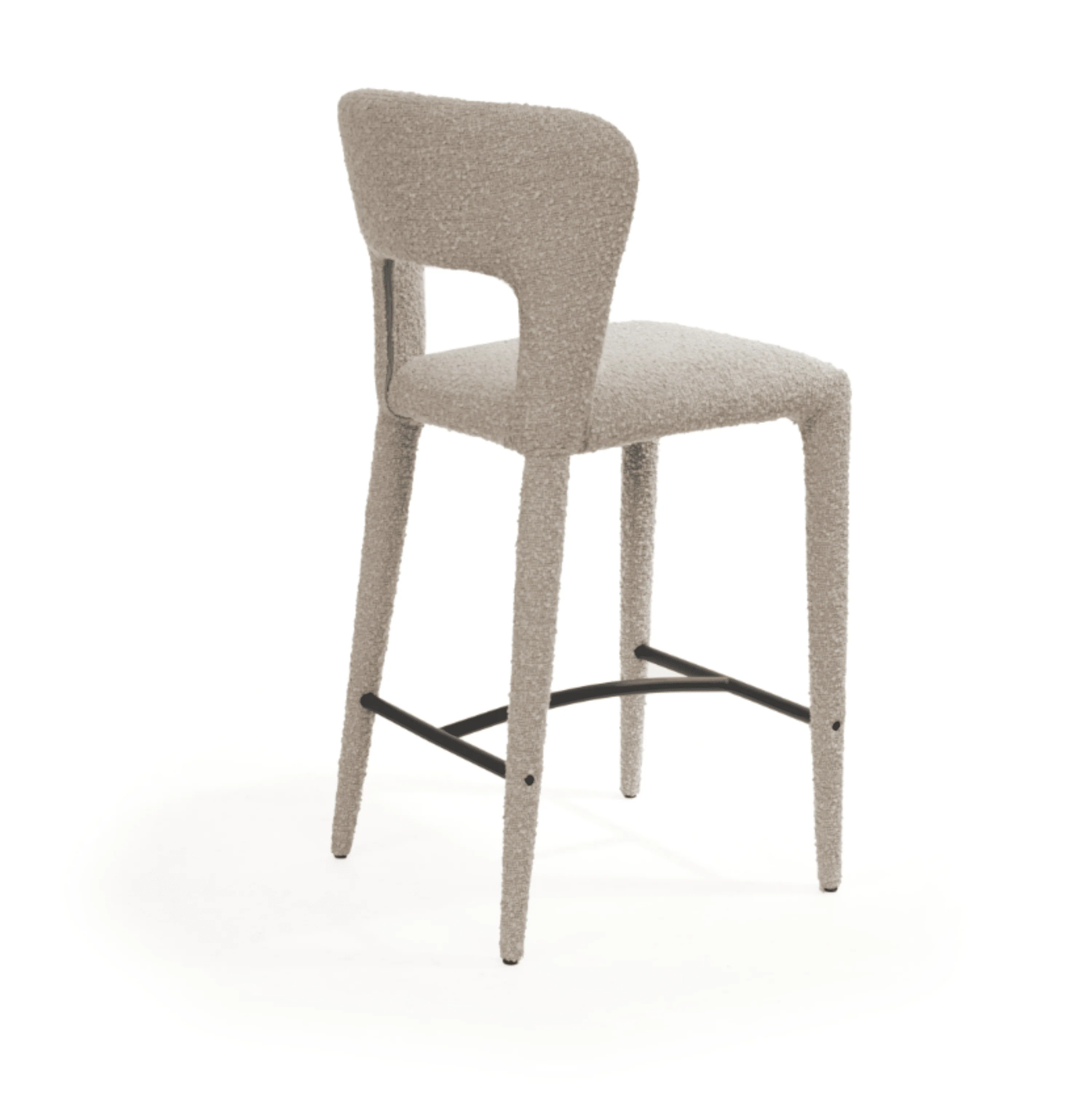 Solara Ivory Boucle Upholstered Bar Stool - Image 4