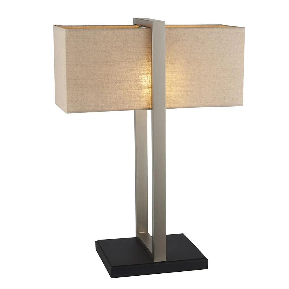 Tarla Rectangular Nickel Table Lamp with Neutral Shade - Image 4