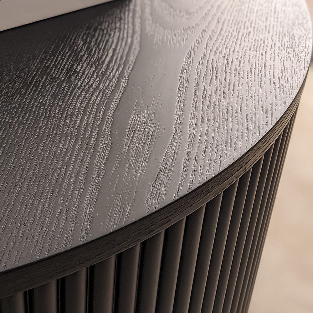 Tisbury Black Round Wooden Coffee Table - Image 4