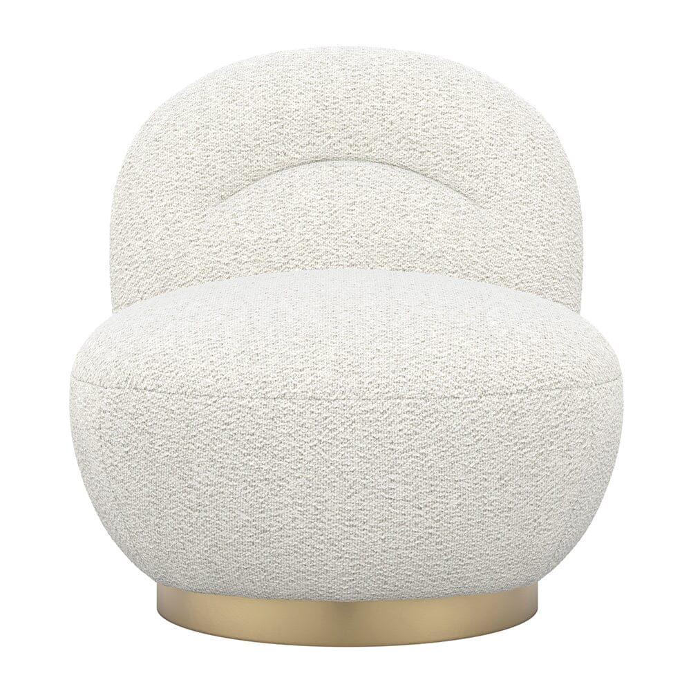 Tula Cream Upholstered Boucle Accent Chair with Gold Base - Image 4