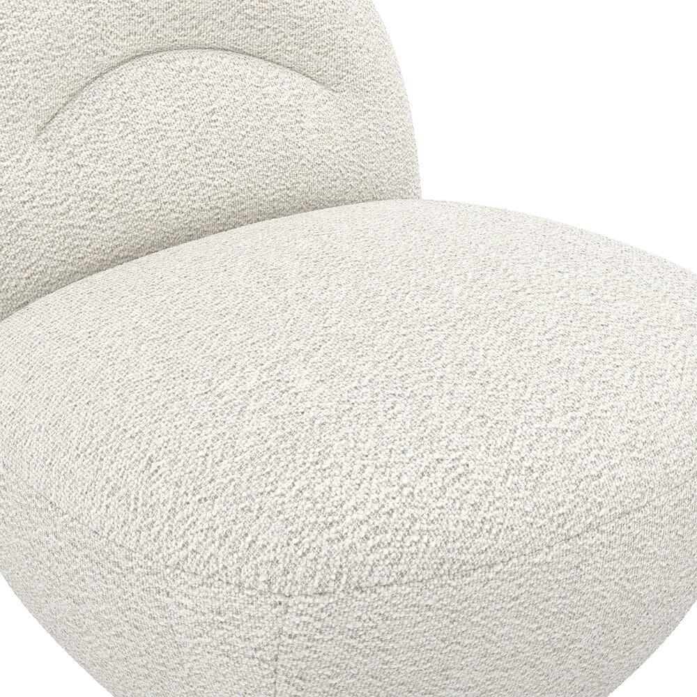Tula Cream Upholstered Boucle Accent Chair with Gold Base - Image 5