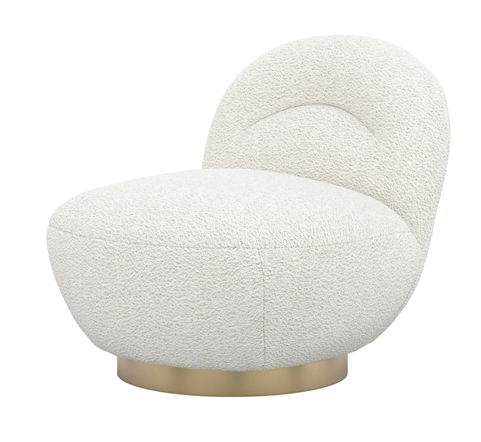 Tula Cream Upholstered Boucle Accent Chair with Gold Base - Image 6