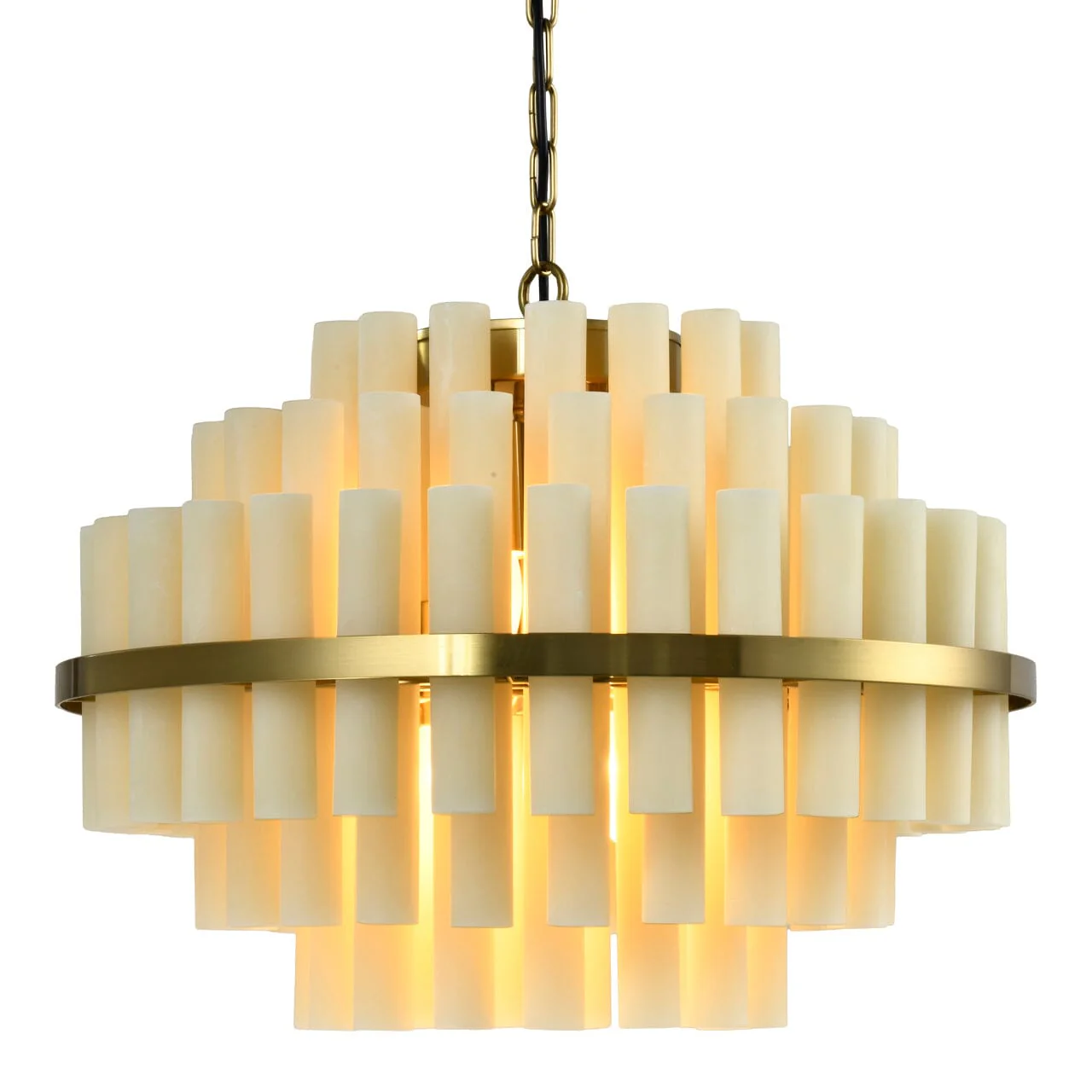 Valette Cream & Brass Statement Chandelier - Image 3