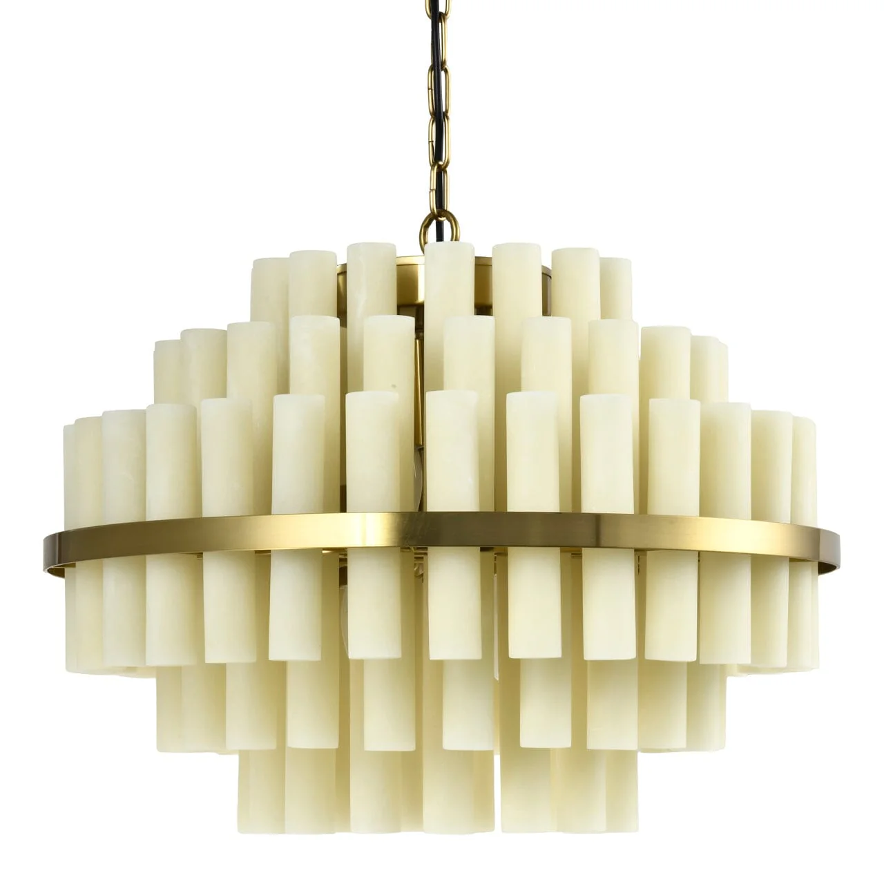 Valette Cream & Brass Statement Chandelier - Image 4
