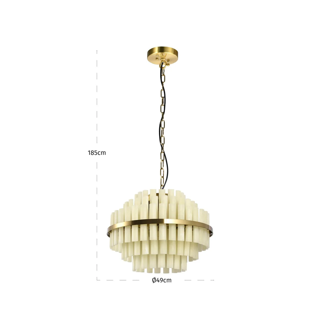Valette Cream & Brass Statement Chandelier - Image 5
