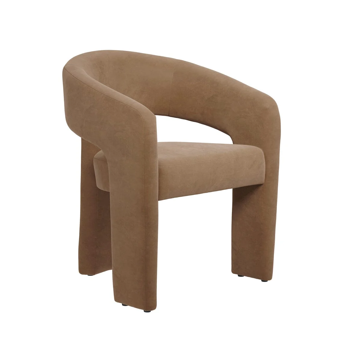 Valross Curved Back Taupe Velvet Accent Chair - Image 3