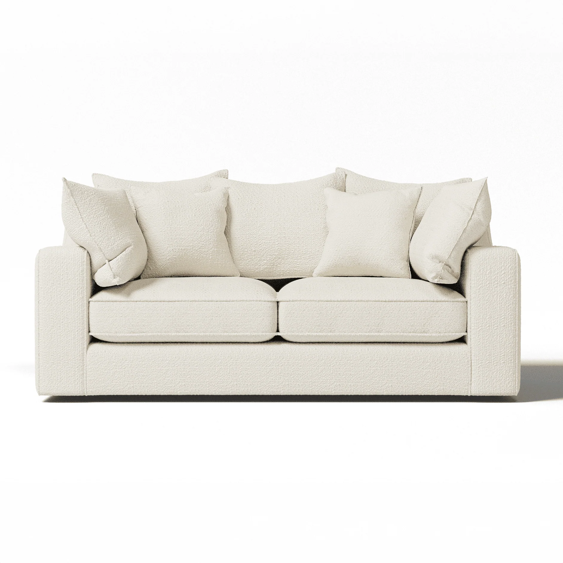 Victoria Ecru Boucle 3 Seater Pillow Back Sofa - Image 3