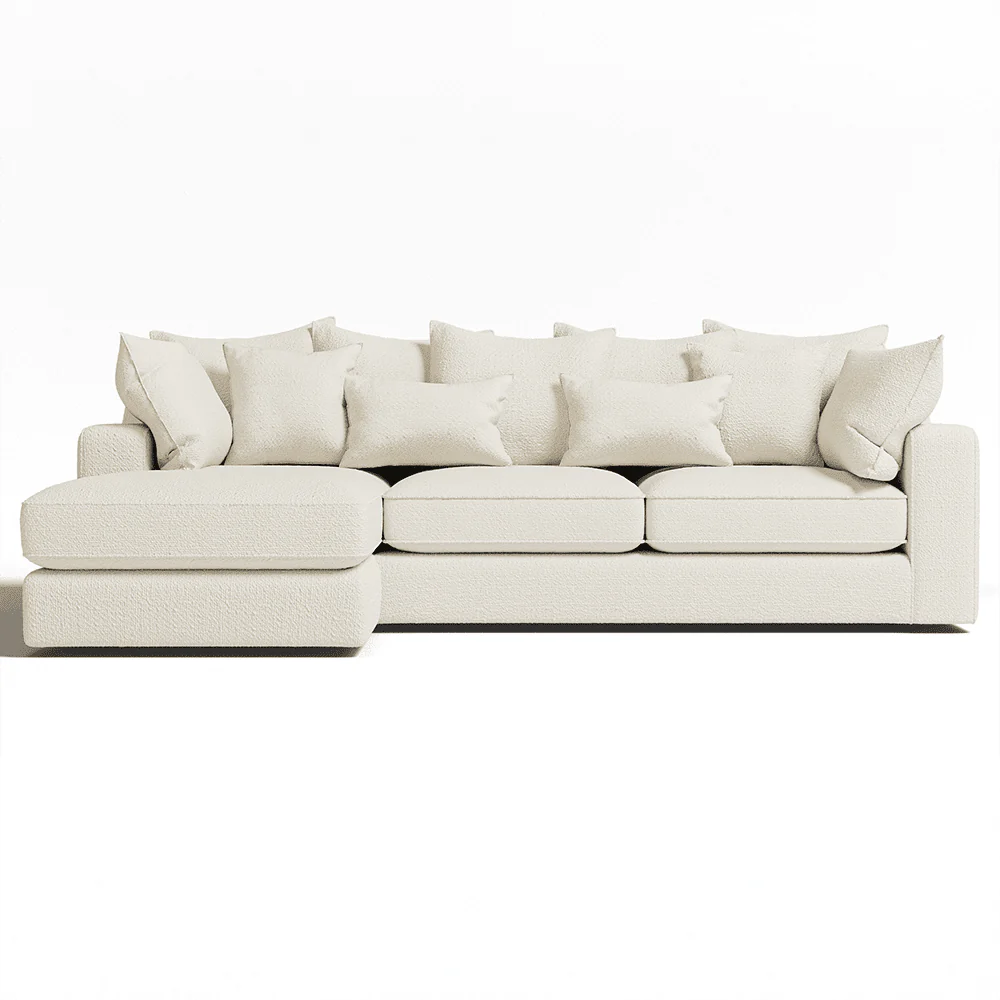 Victoria Ecru Boucle Large Left Hand Facing Pillow Back Sofa - Image 3