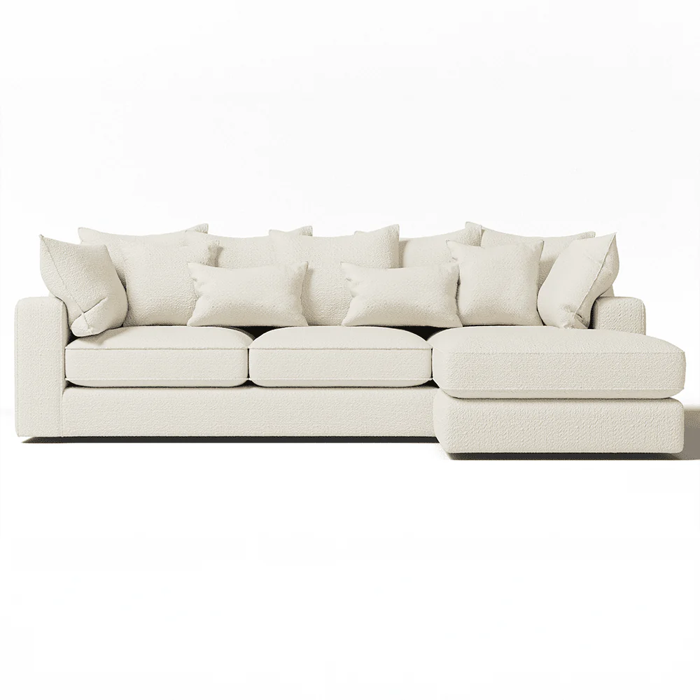 Victoria Ecru Boucle Large Right Hand Facing Pillow Back Sofa - Image 3