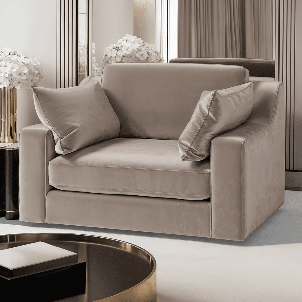 Victoria Mink Velvet Pillow Back Sofa Range - Image 3