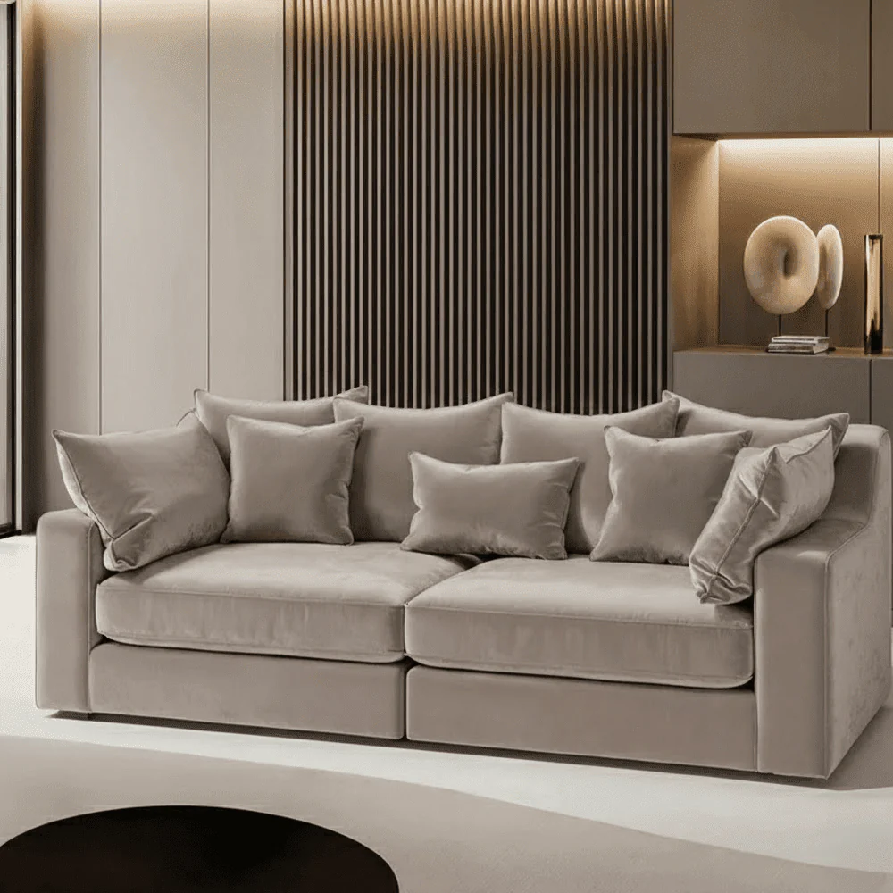 Victoria Mink Velvet Pillow Back Sofa Range - Image 5