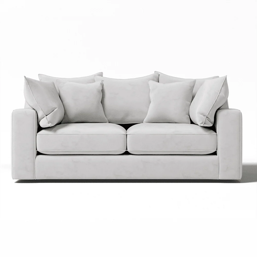 Victoria Silver 3 Seater Pillow Back Sofa - Image 3