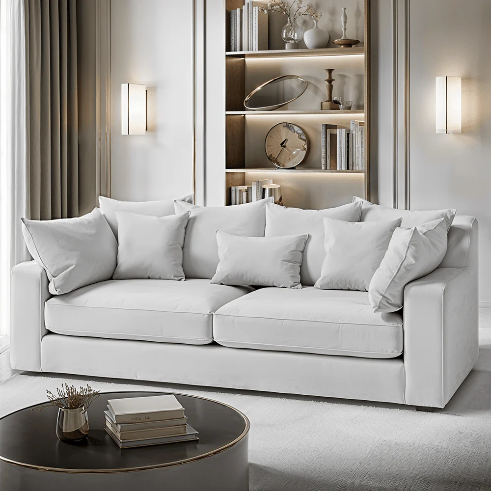 Victoria Silver Pillow Back Sofa Range - Image 4