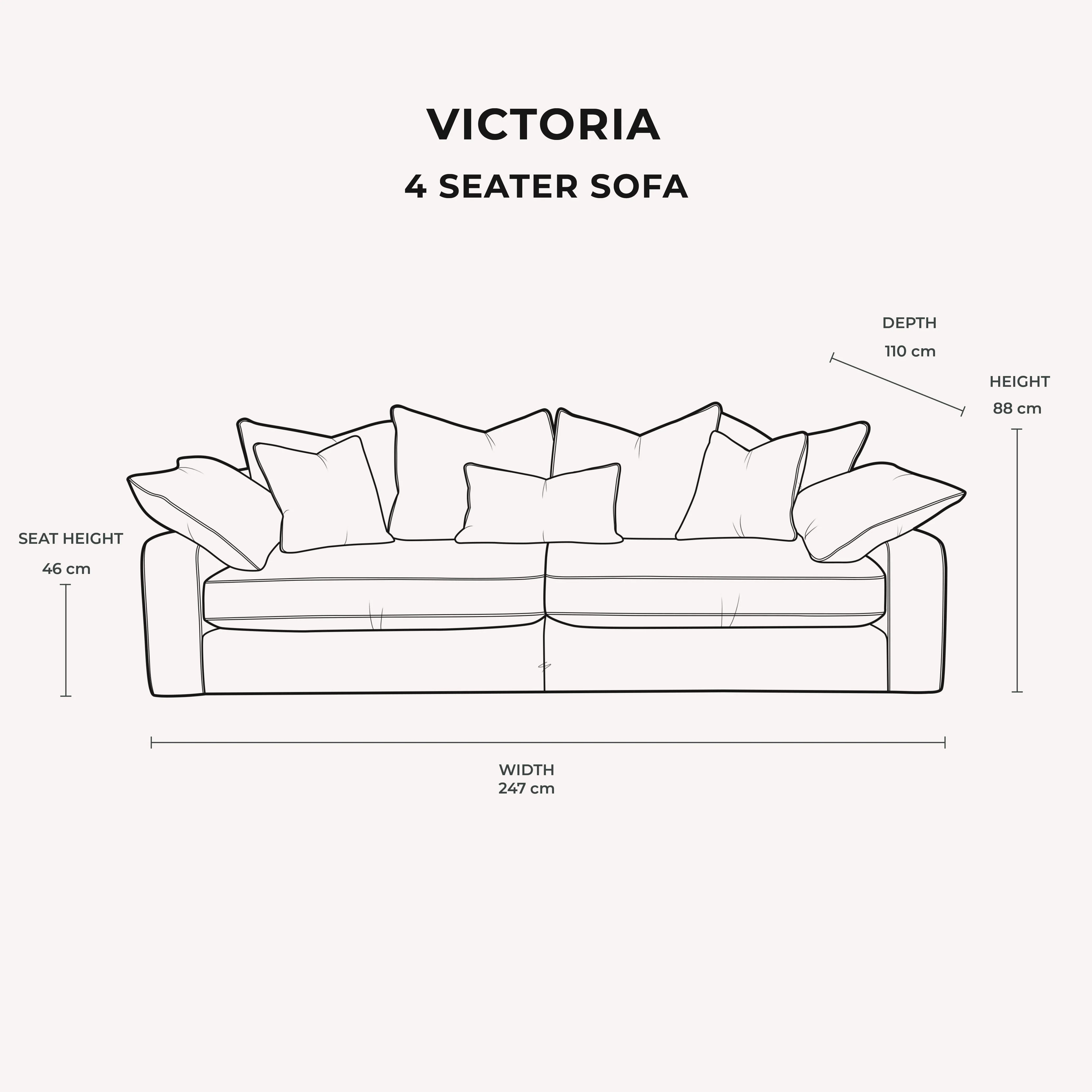 Victoria Silver Pillow Back Sofa Range - Image 9