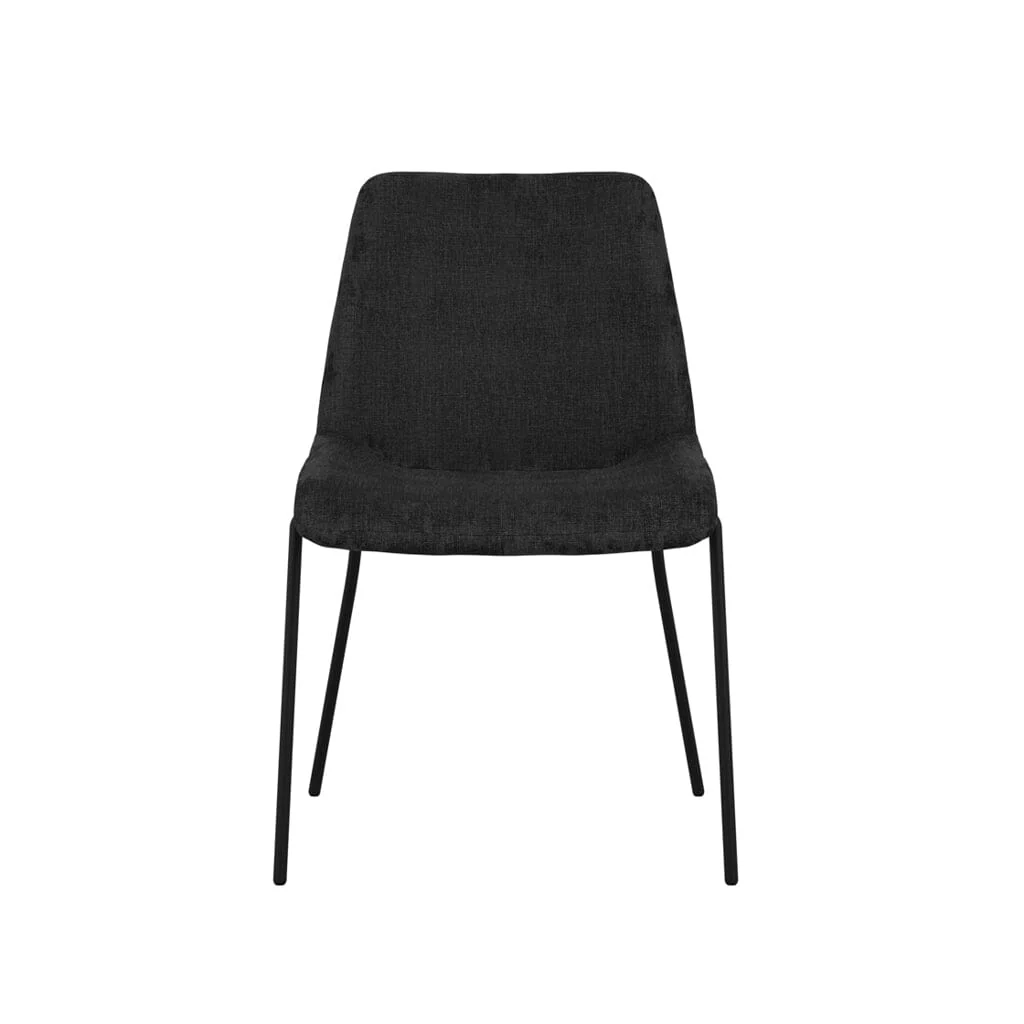 Watson Black Textured Velvet Dining Chair - Set of 2 - Image 3