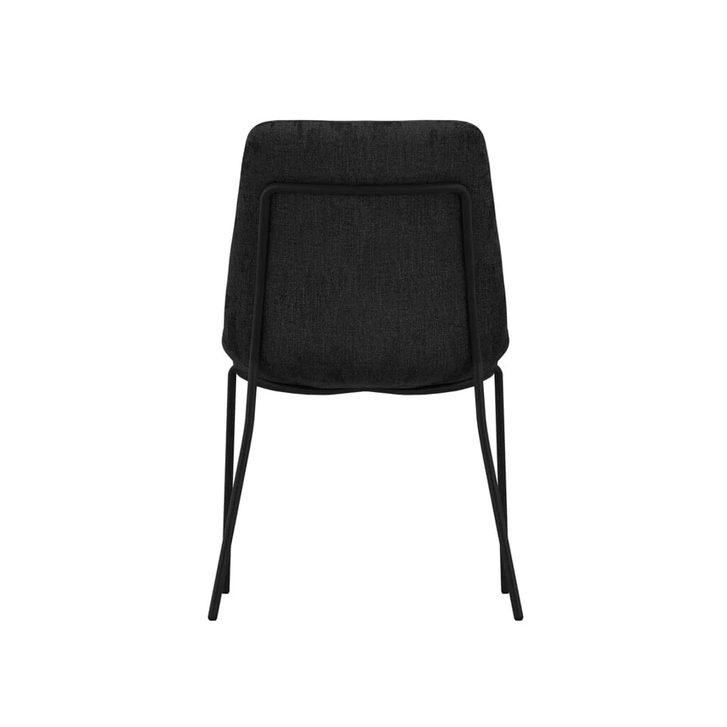 Watson Black Textured Velvet Dining Chair - Set of 2 - Image 5
