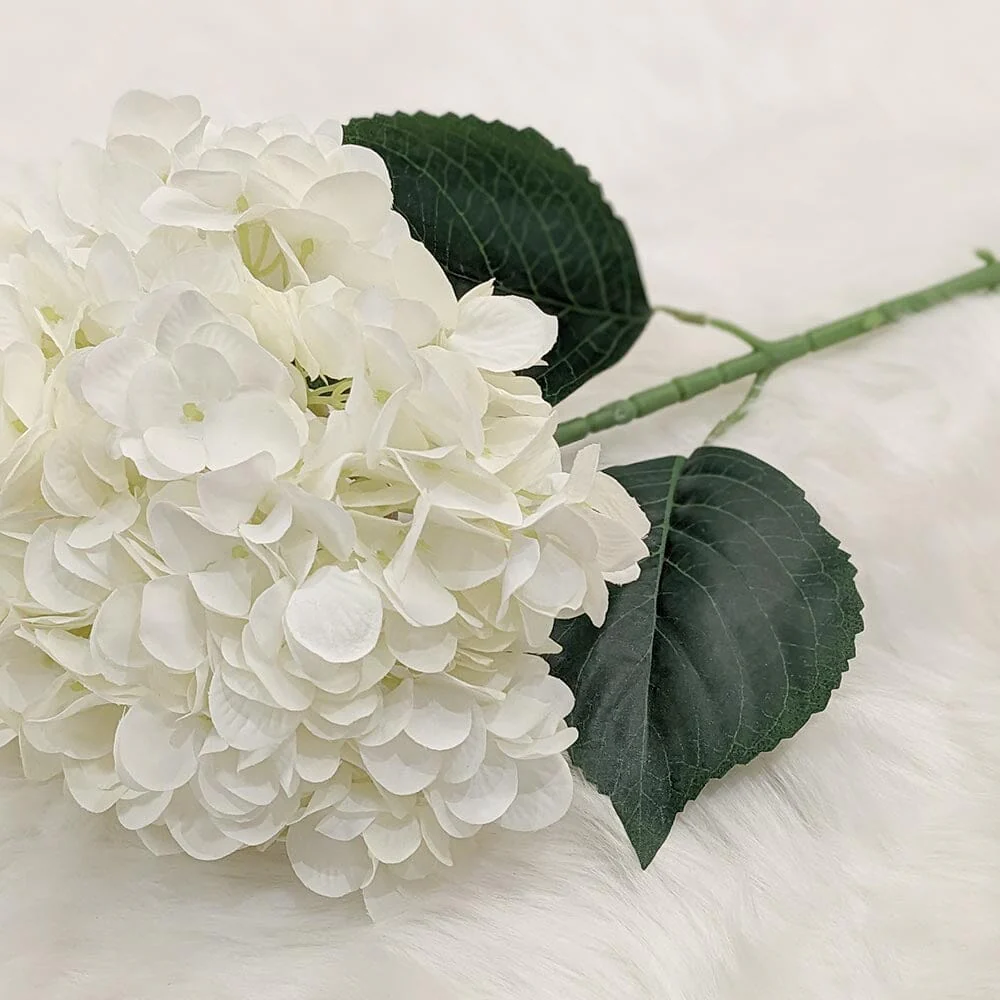 Cream Giant Pom Pom Hydrangea Single Stem Flower - Image 5