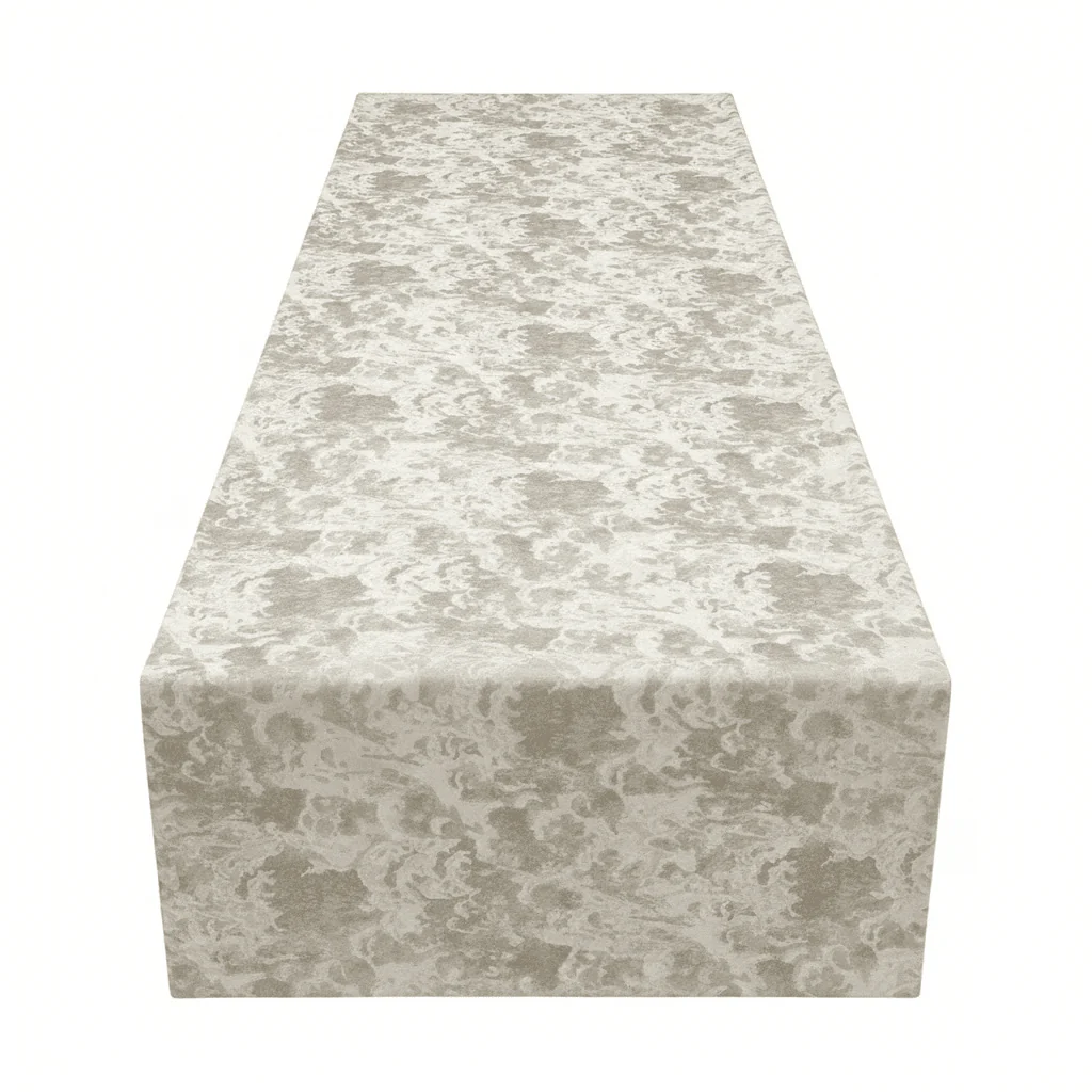 Yasmin Gold & Cream Metallic Cloud Print Bed Runner - Image 3