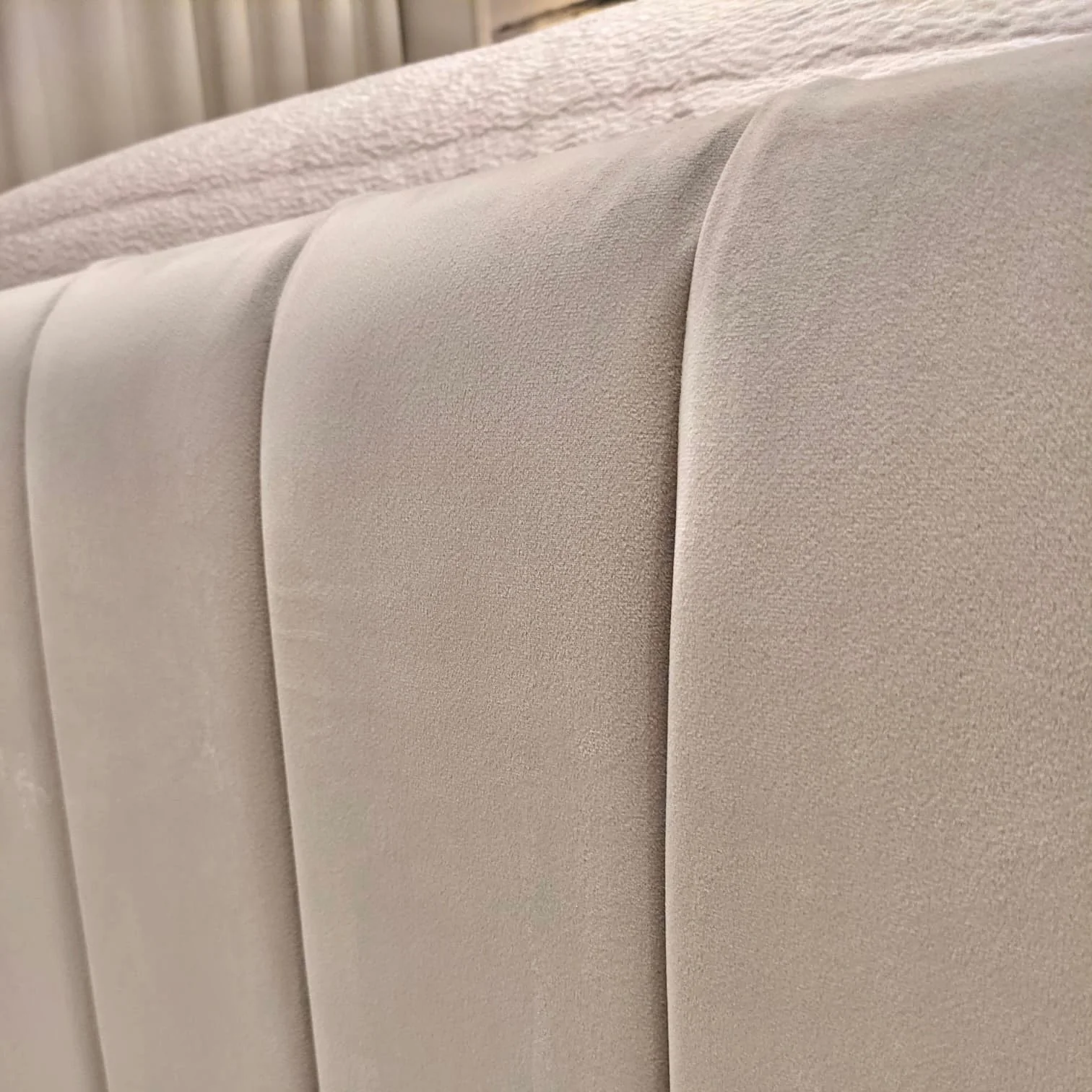 Zana Vanilla Luxury Panelled Bed - Image 8