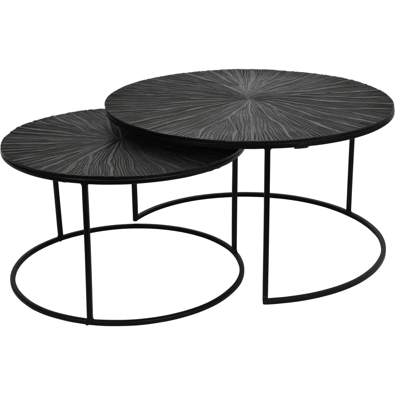 Zosia Black Set of 2 Nested Coffee Tables - Image 4